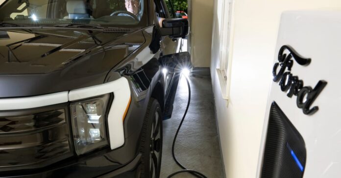 In a first, electric Ford F-150 trucks are powering…
