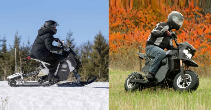 Canadian company launches electric motorcycle that converts into a snowmobile