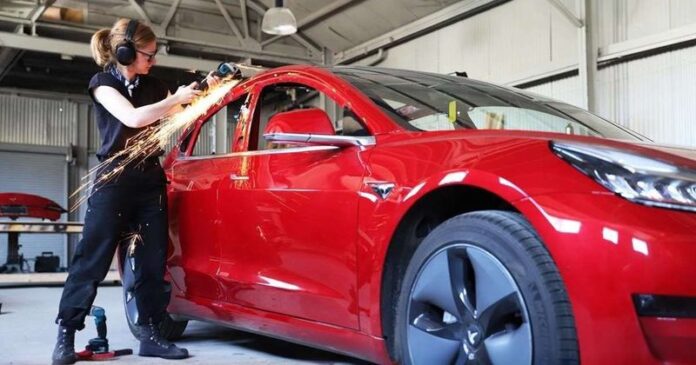 Long before the Cybertruck, the brilliant Simone Giertz turned a Tesla car into a pickup
