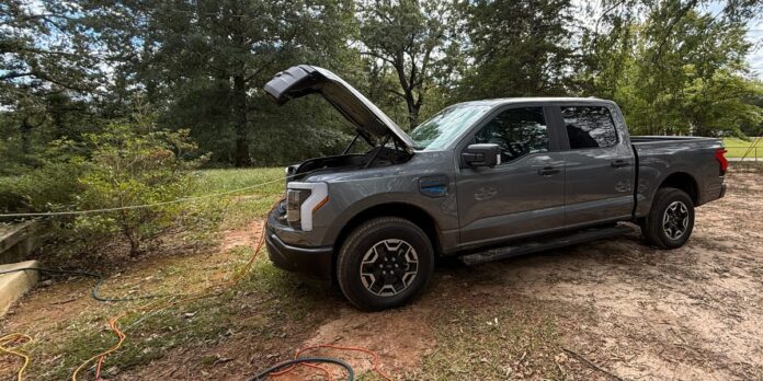 Electric F-150 Trucks Help Keep Lights on After Hurricane
