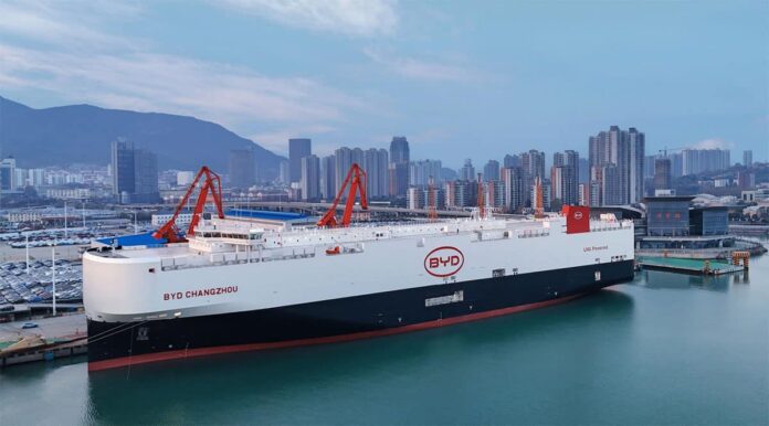 BYD’s second ro-ro ship begins operations