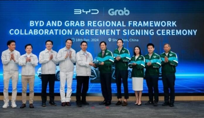 BYD to supply 50,000 vehicles to Grab ride-hailing service for Southeast Asia