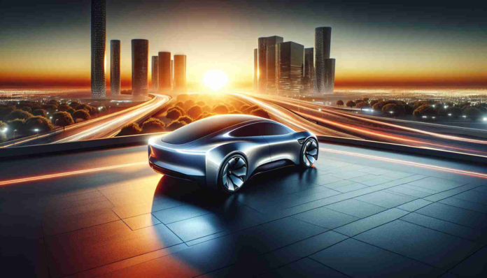 A realistic high-definition image depicting the concept of a new dawn for a renowned electric car manufacturer. The image should symbolically hint at the future possibilities beyond electric cars, showcasing the mix of technology and innovation. Perhaps, the image could feature a sunrise illuminating a sleek, futuristic car that blends seamlessly into a high-tech landscape, indicating the dawning of a new era in automotive technology.