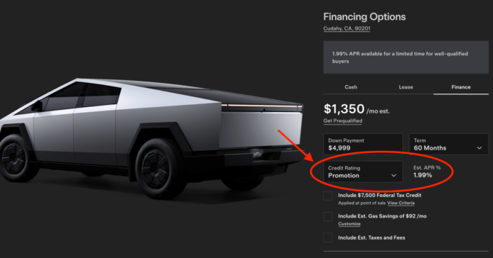 Tesla now offers discounted financing on Cybertruck as the truck turns out to be a flop