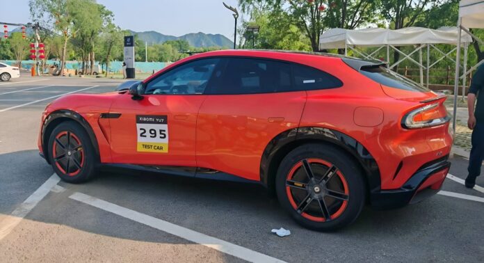Xiaomi YU7 in lava orange spotted, challenges Model Y with 835km range