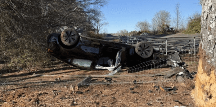 Tesla Full Self-Driving crash upside down hero