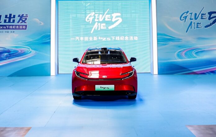 FAW-Toyota bZ5 with BYD Blade batteries rolled off production line
